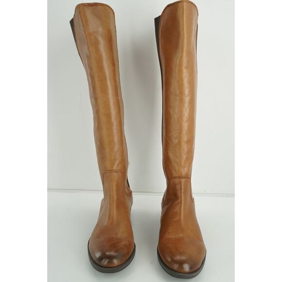 Sam Edelman Paradox whiskey brown Riding Boots stretch distressed - Picture 6 of 12